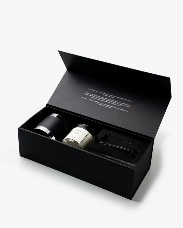 Eight & Bob Luxury duftlys sett 600 g lærholder