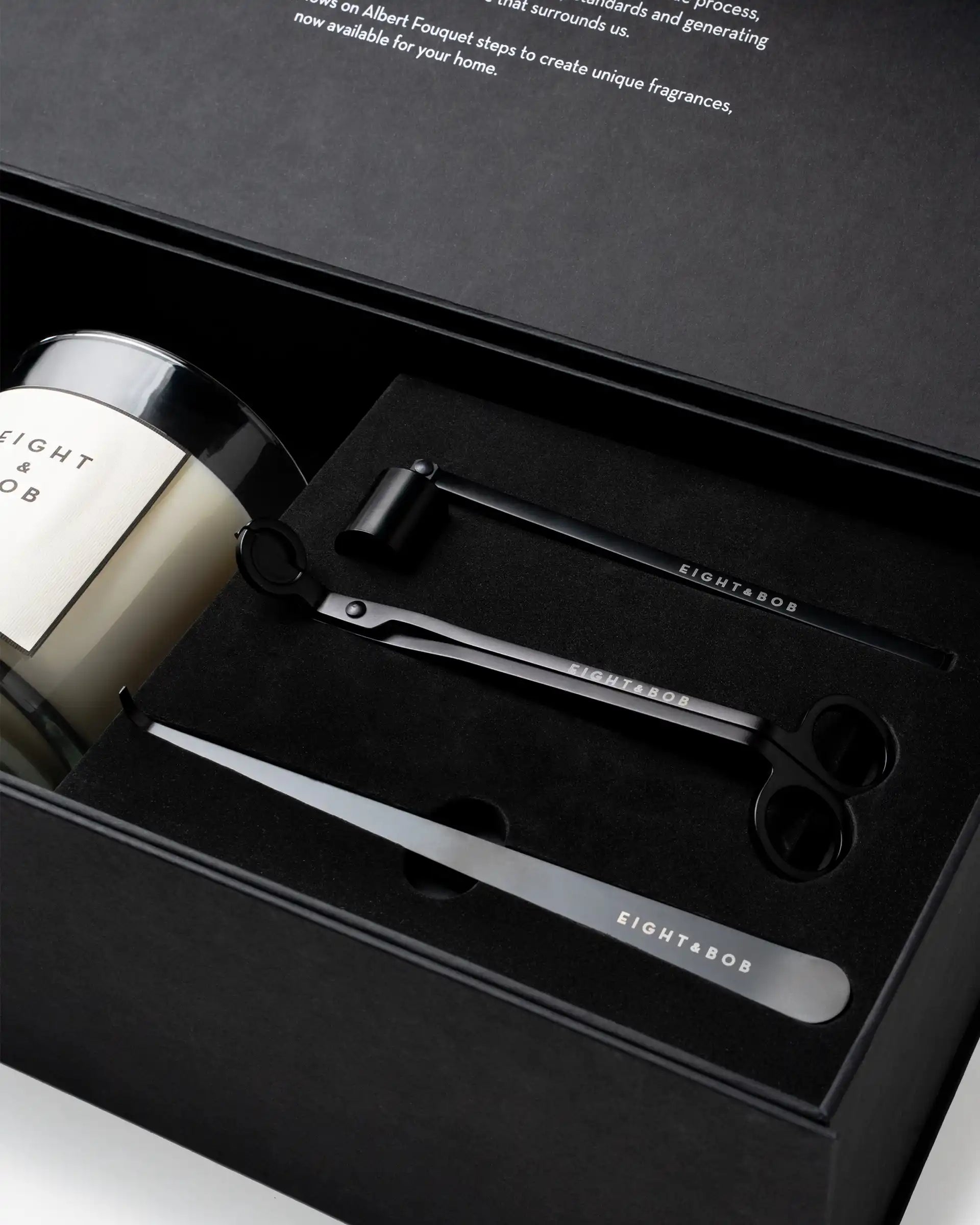 Eight & Bob Luxury duftlys sett 600 g lærholder