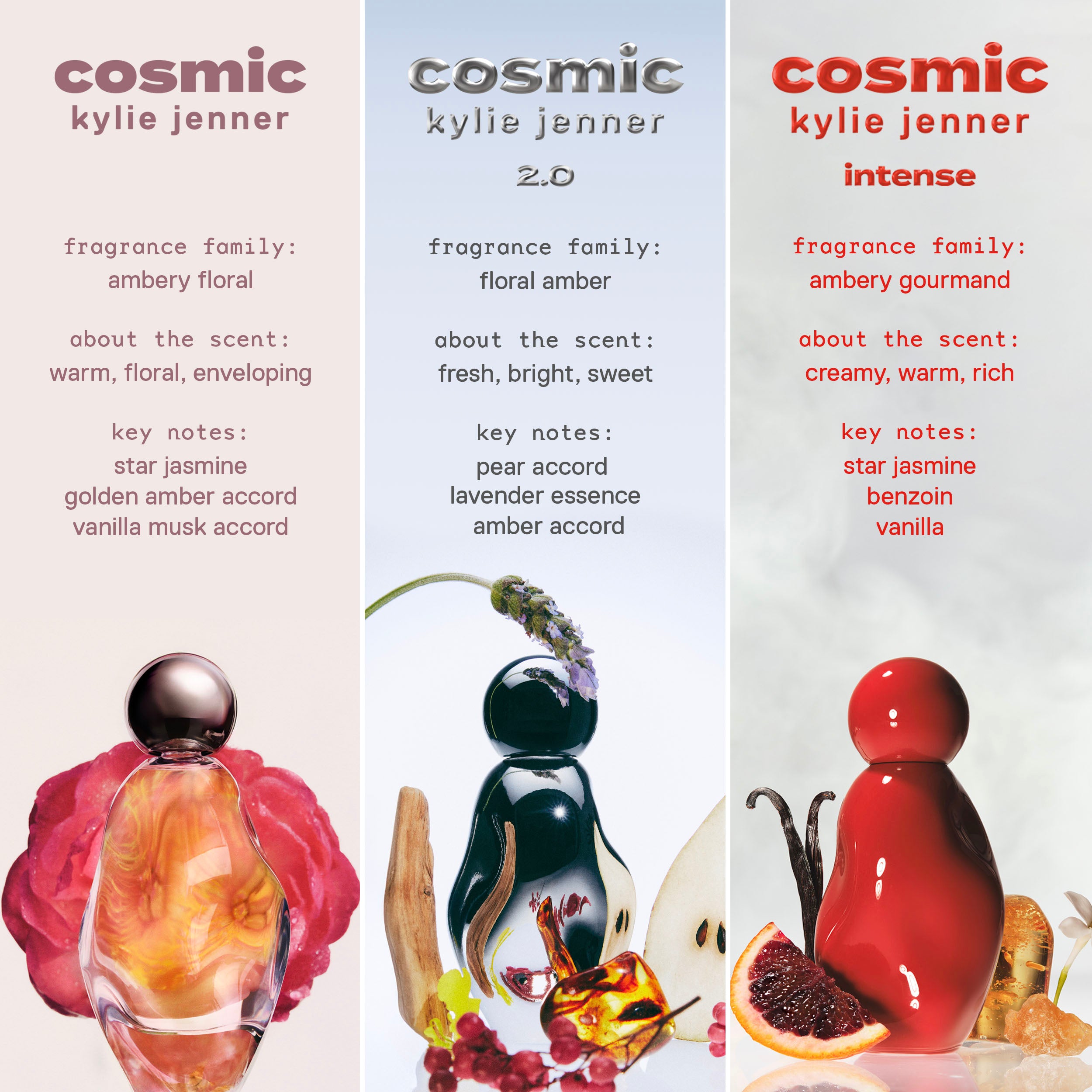 Kylie Cosmic 100 ml parfymetrio 3 stk søt ravduft